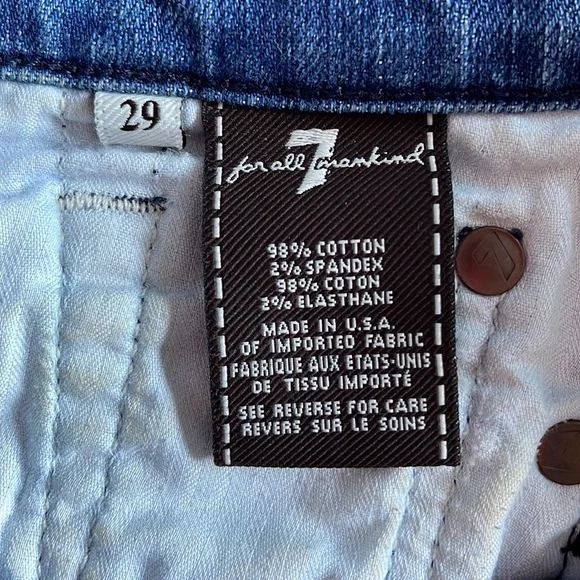 { 7 For All Mankind } - Distressed Lace Pocket Jeans Shorts - Picture 4 of 4